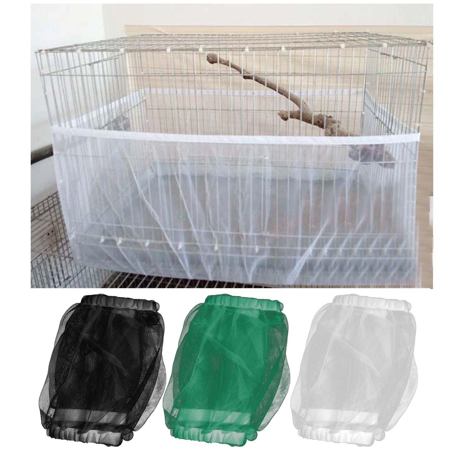 Behogar 17/20/33CM Height Soft Ventilated Mesh Pet Bird Cage