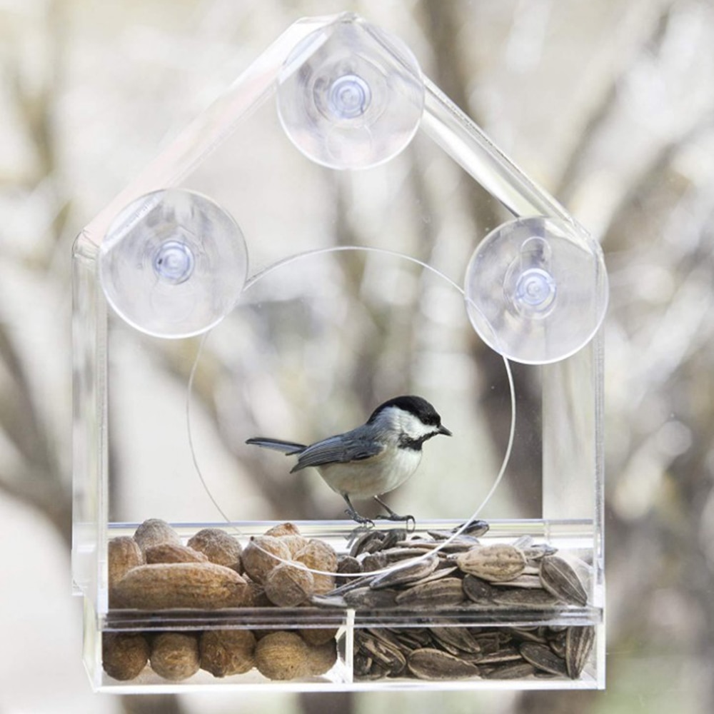 Acrylic Anti-squirrel Transparent Window Bird Feeder