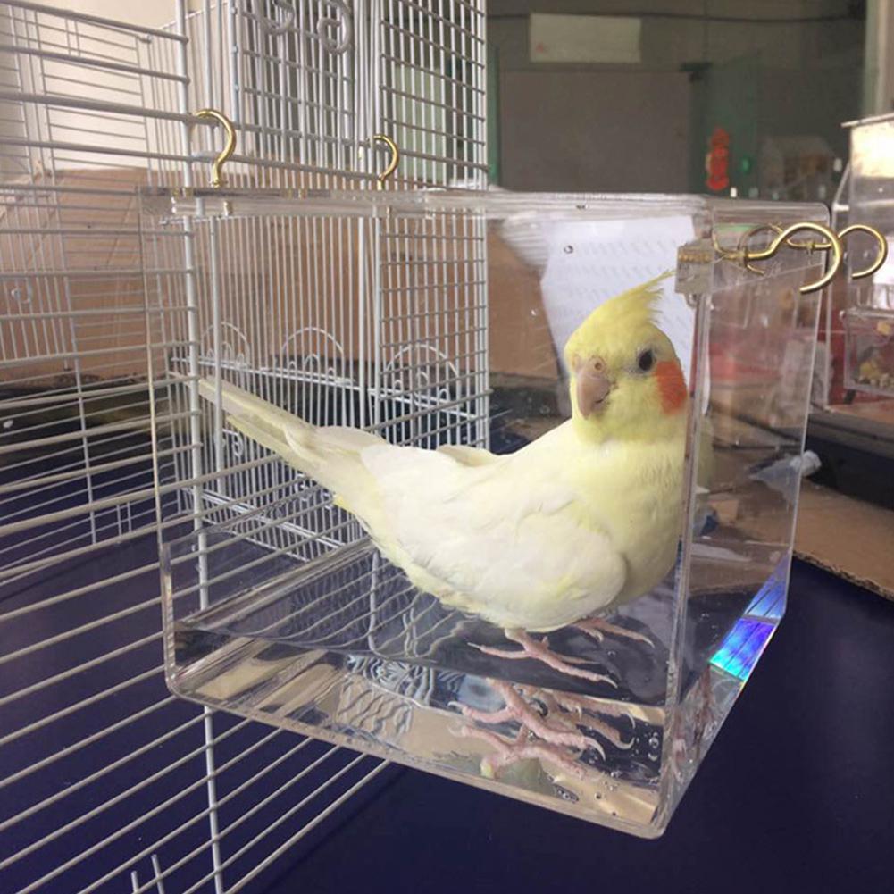 MeterMall Transparent Pet Bird Bath House