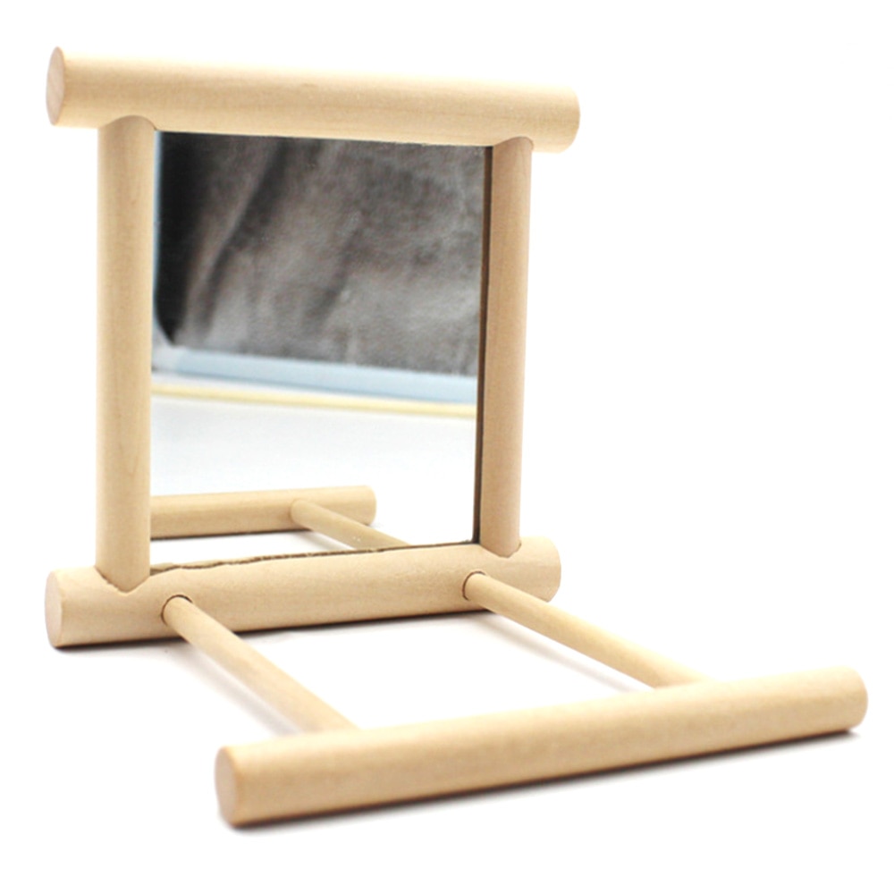 Wooden Pet Toy Mirror Fun Brid Toy For Cockatiel