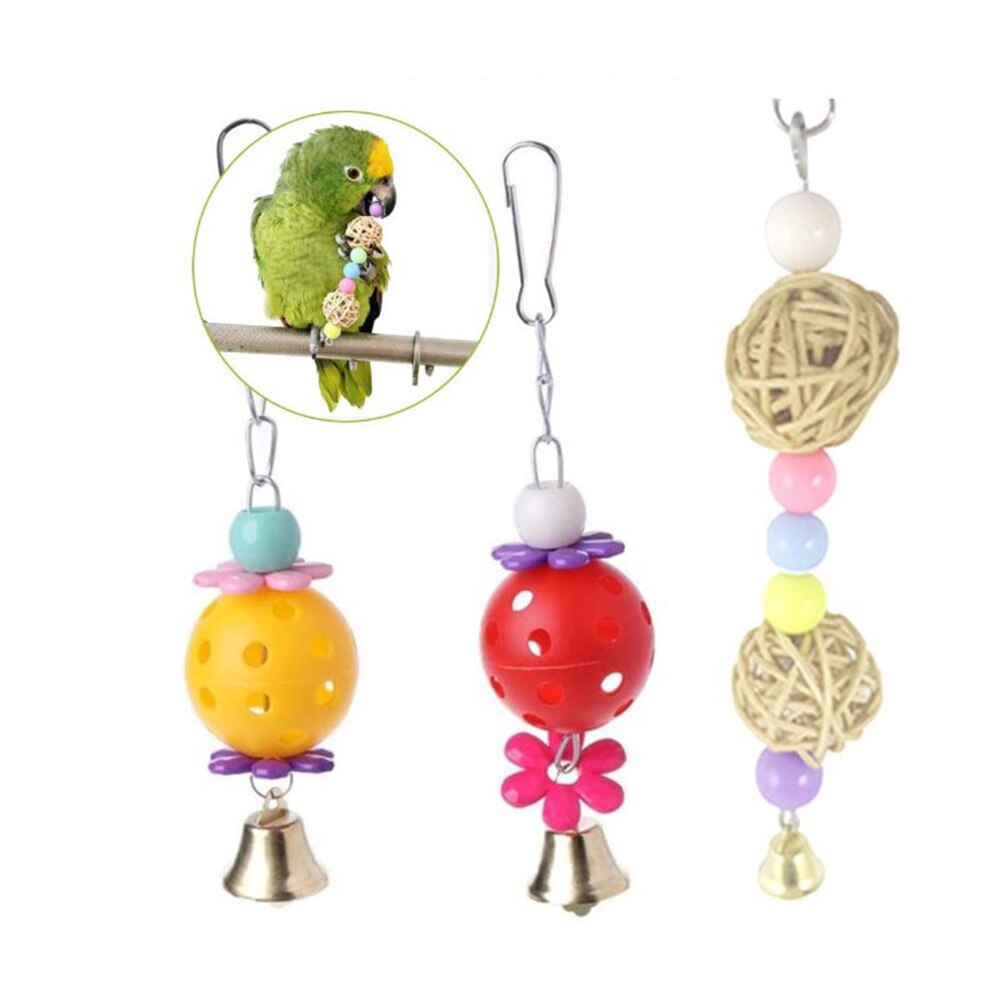 12 Pcs Bird Toys Set Parrot Swing Chewing Toys