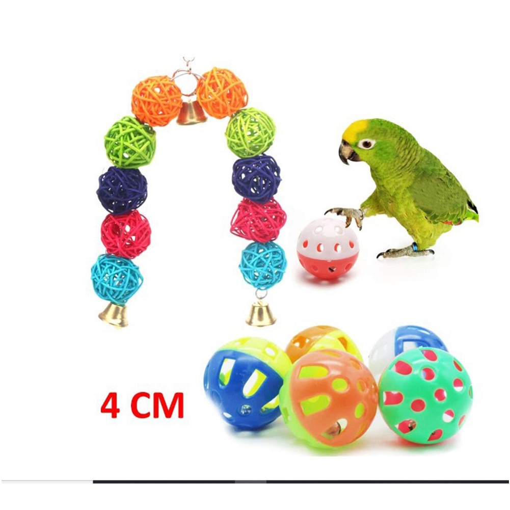 12 Pcs Bird Toys Set Parrot Swing Chewing Toys