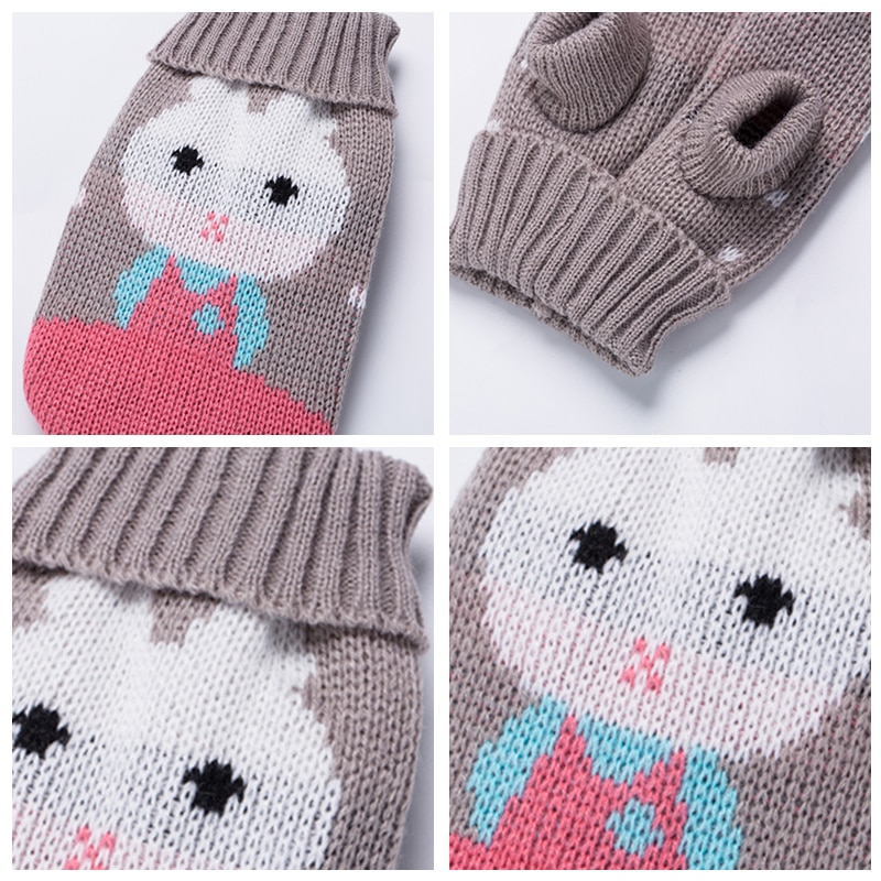 Cute Cat Sweater Pullover Winter Warm Pet Clothes