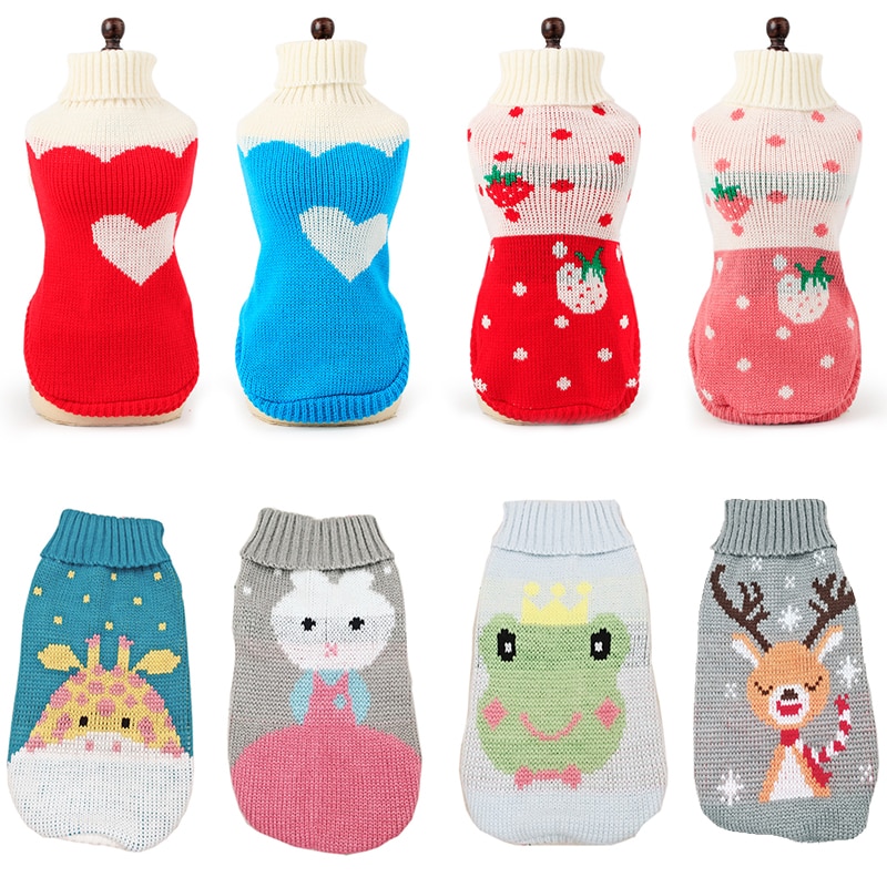 Cute Cat Sweater Pullover Winter Warm Pet Clothes