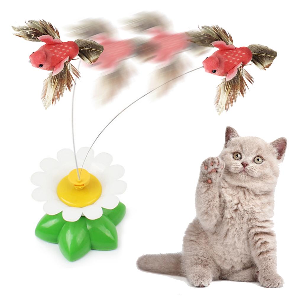 Cat Toy Electric Rotating Colorful Butterfly Bird Funny Cat Toys