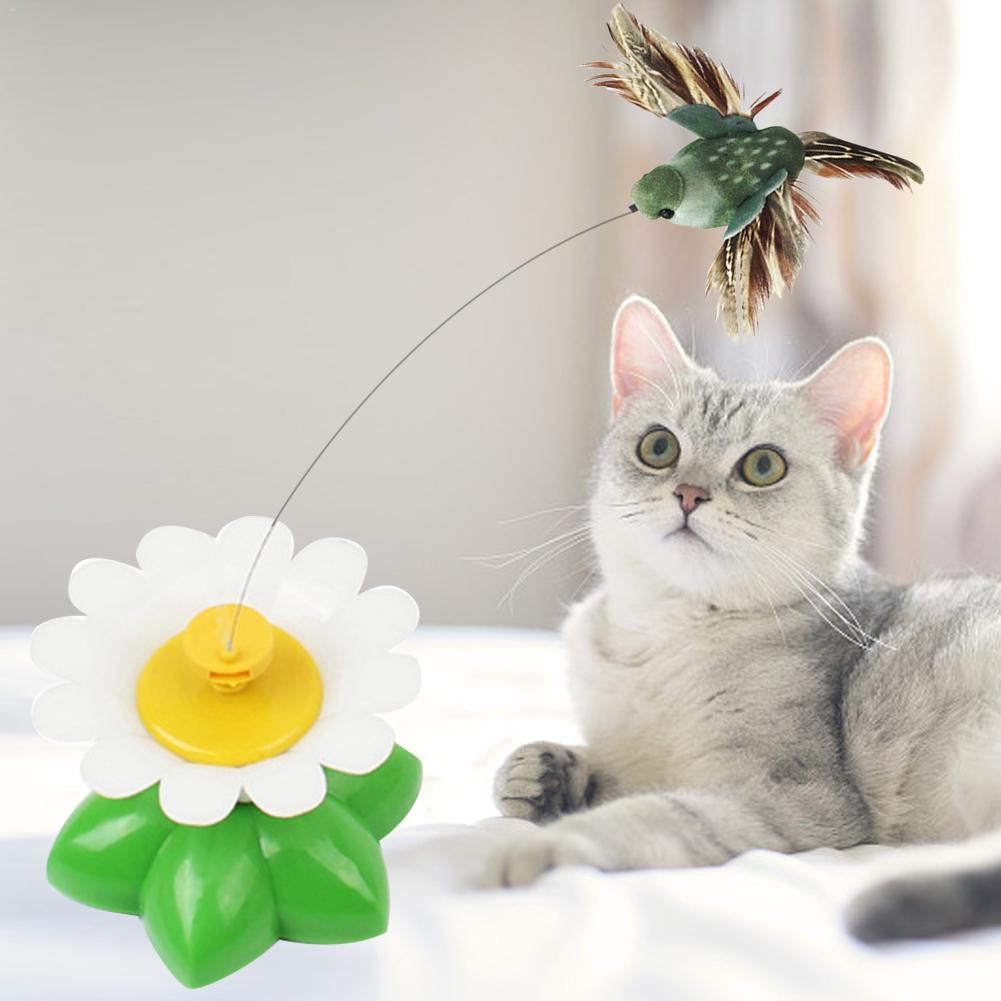 Cat Toy Electric Rotating Colorful Butterfly Bird Funny Cat Toys