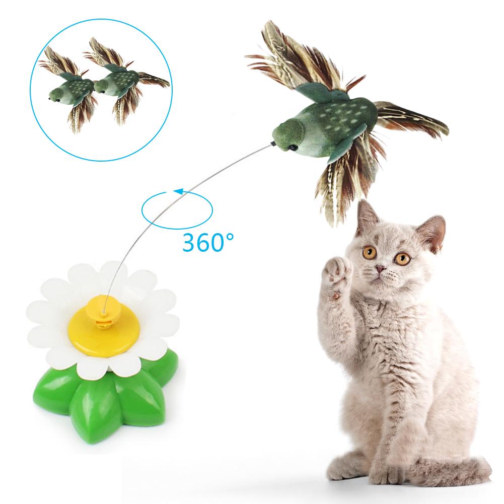 Cat Toy Electric Rotating Colorful Butterfly Bird Funny Cat Toys