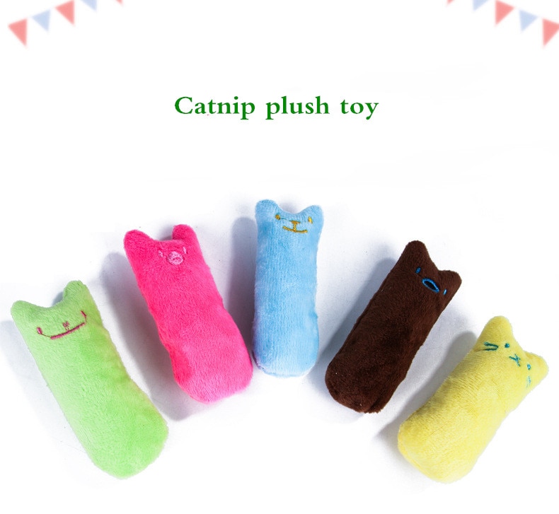 Teeth Grinding Catnip Toys Funny Interactive Plush Cat Toy