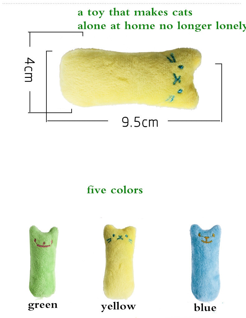 Teeth Grinding Catnip Toys Funny Interactive Plush Cat Toy