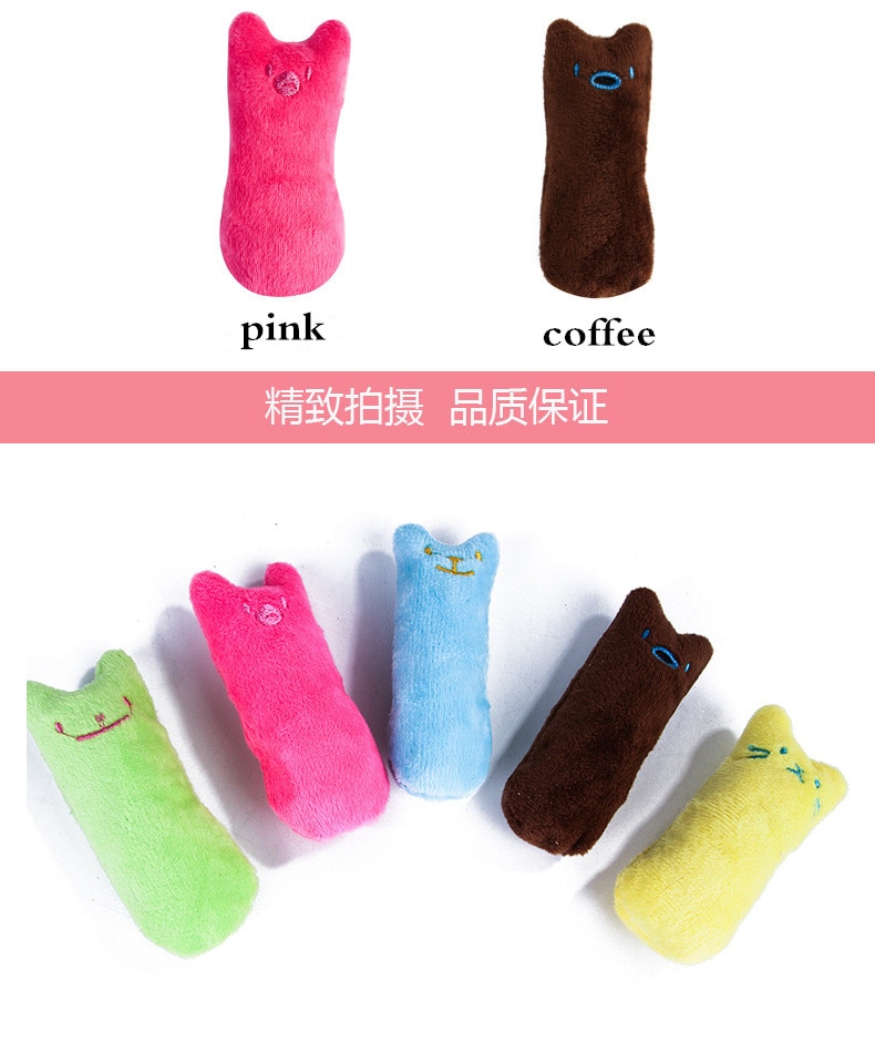 Teeth Grinding Catnip Toys Funny Interactive Plush Cat Toy