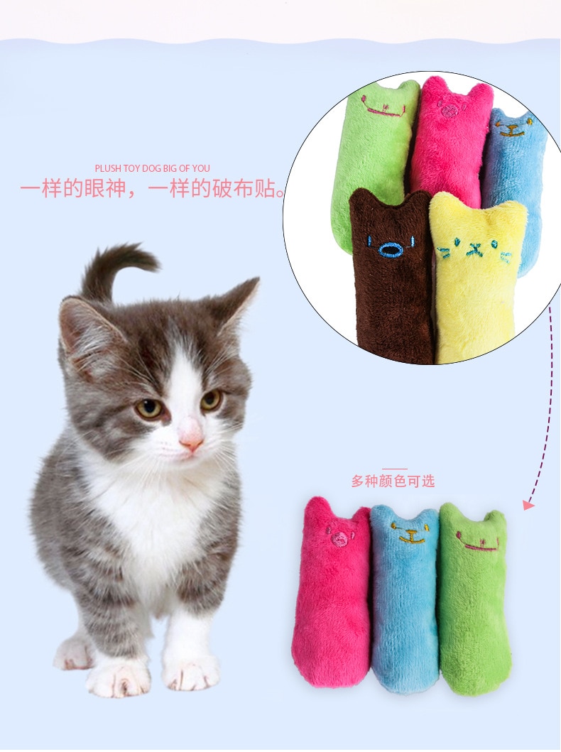 Teeth Grinding Catnip Toys Funny Interactive Plush Cat Toy