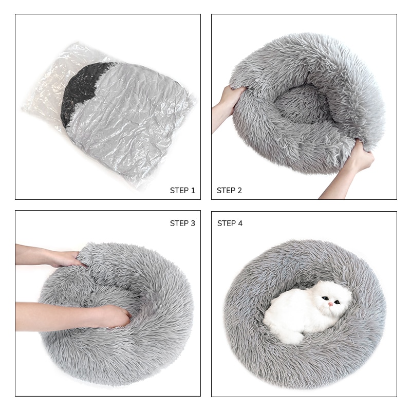 Pet Dog Bed Comfortable Donut Round Dog