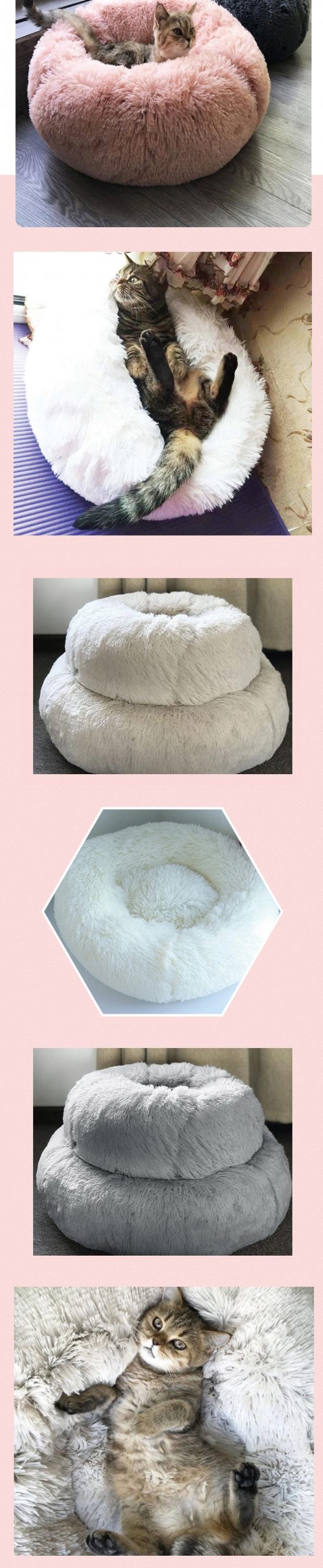 Pet Dog Bed Comfortable Donut Round Dog