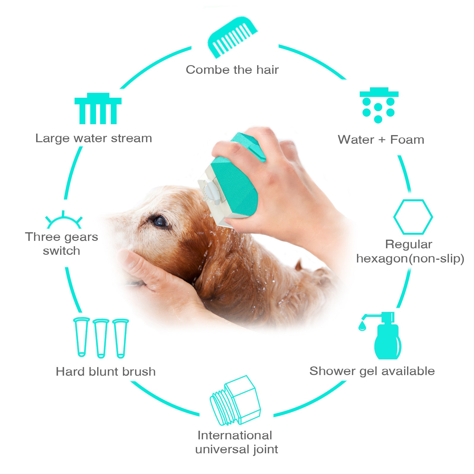 Pet Dog Bath Brush Pet Spa Massage Comb