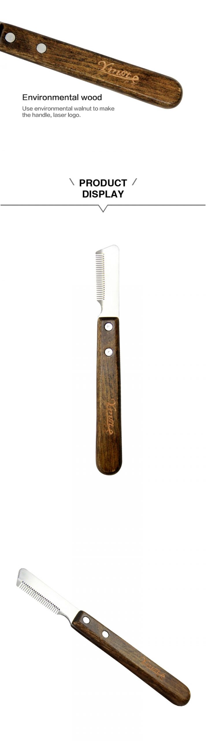 Dog Hair removal knife Walnut Material Dog