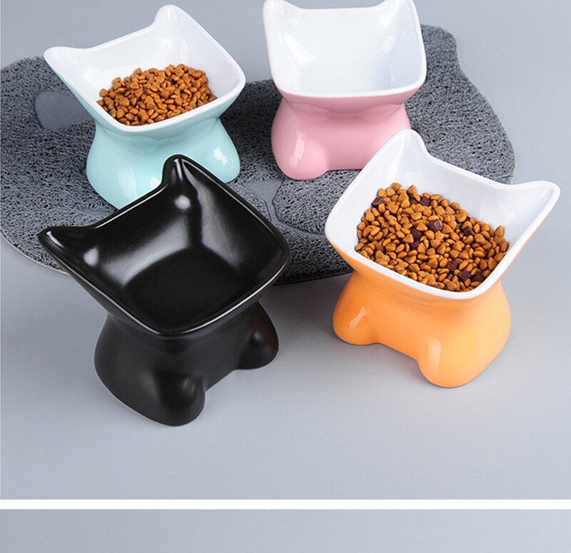 Cute Cartoon Pet Ceramic Bowl Feeder For Small Dog