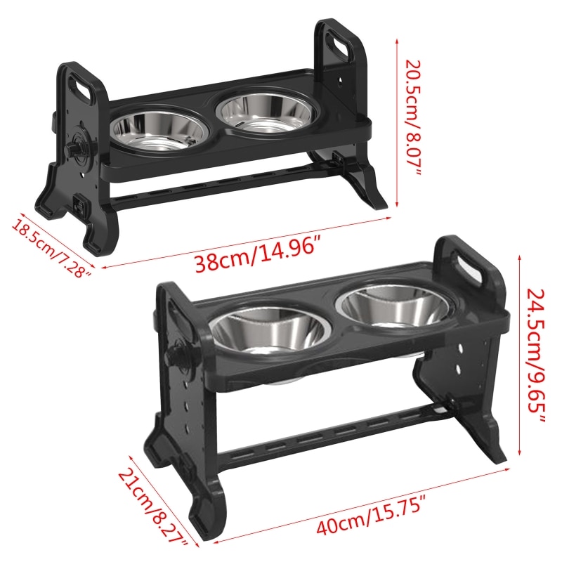 Anti-Slip Elevated Double Dog Bowls