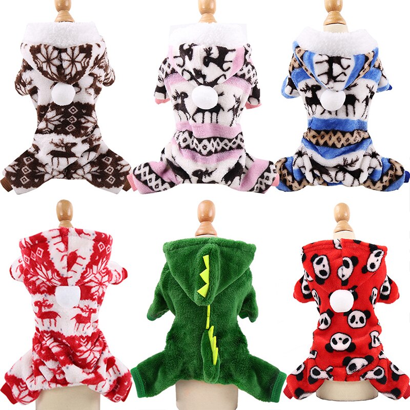 Fleece Dog Jumpsuits Winter Pet Dog Clothe