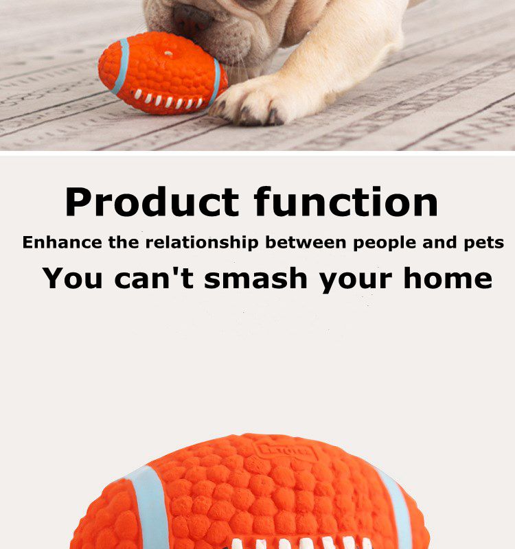 Popular dog toys latex Rugby tennis dog bite voice ball pet