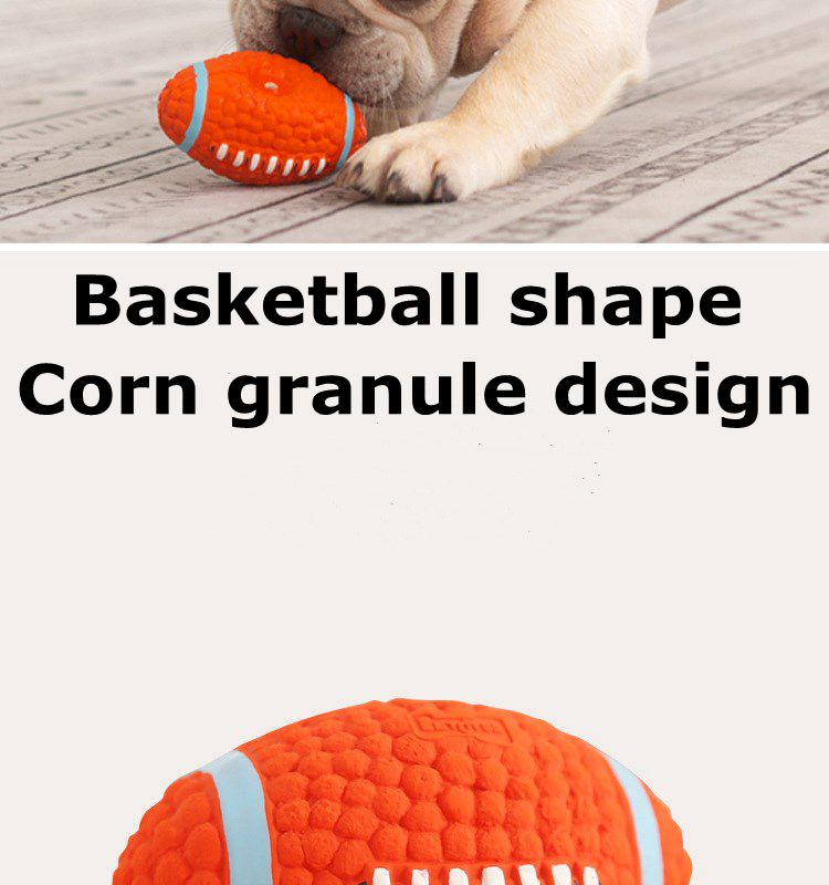 Popular dog toys latex Rugby tennis dog bite voice ball pet